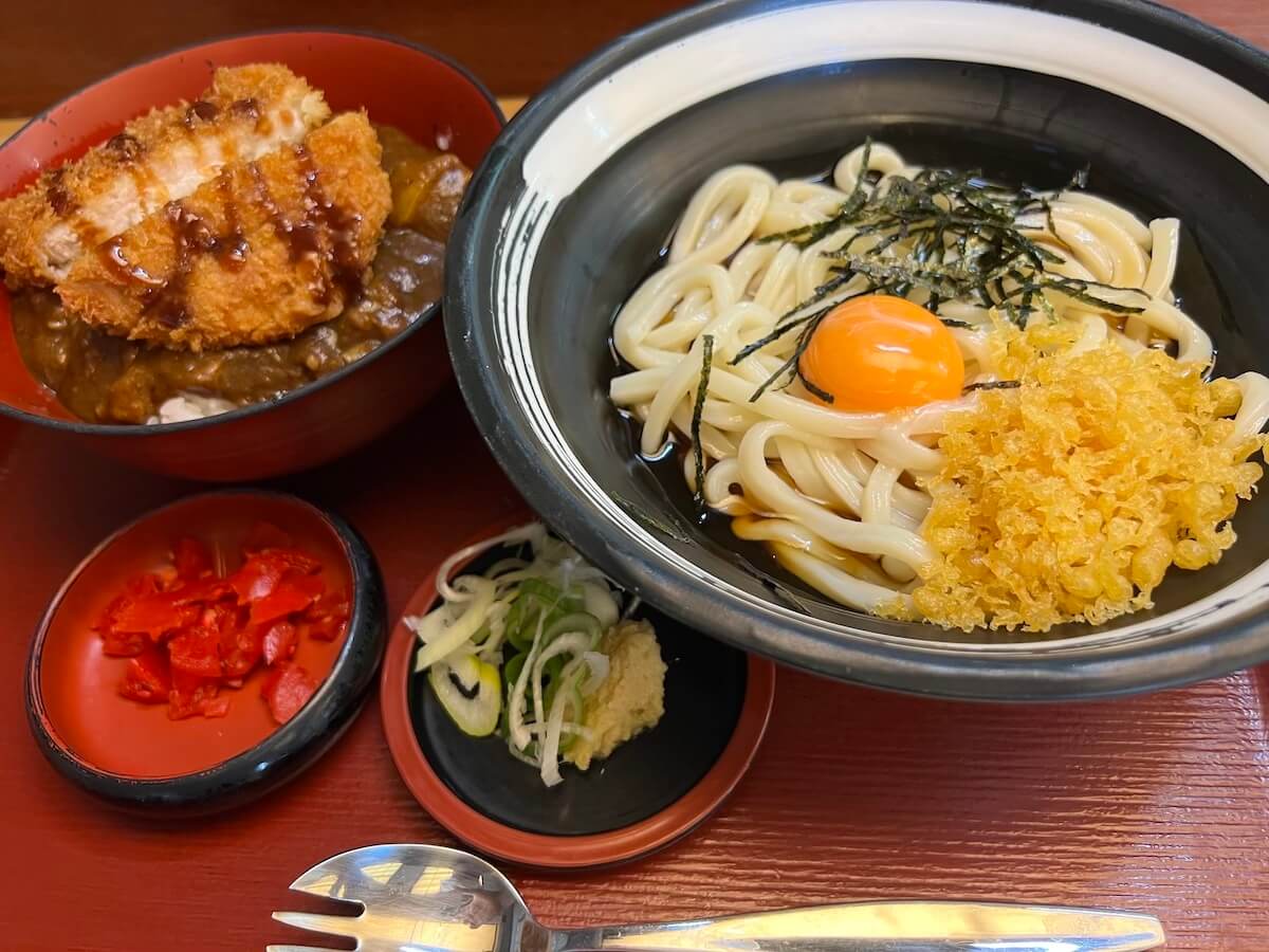 吉本製麺 嵐 カツカレー丼 源平うどん セット